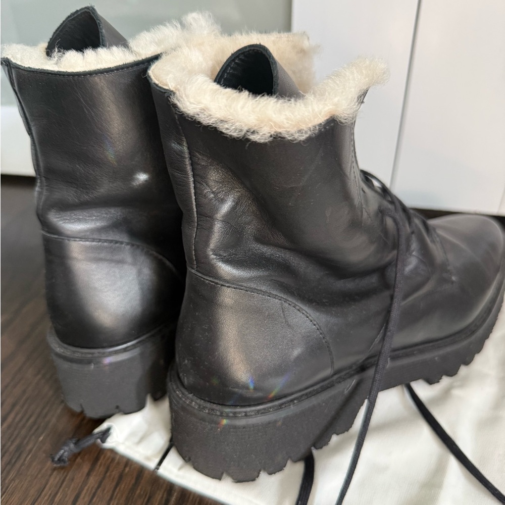 Freda Salvador Emi Shearling Lug Sole Combat Boot Size 8.5 - Picture 4 of 8